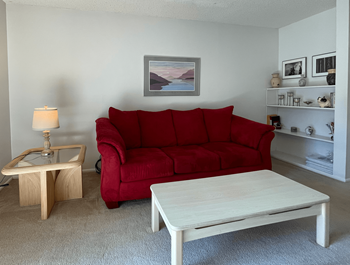 Couch and lamps
