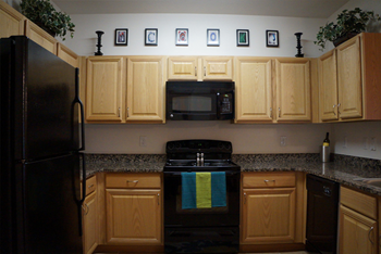 Kitchen with cabinets