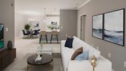 Herndon apartment for rent - White couch in living room at Woodland Park, Virginia