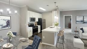 Herndon apartment for rent - Kitchen and Living room view at Woodland Park, Herndon, VA