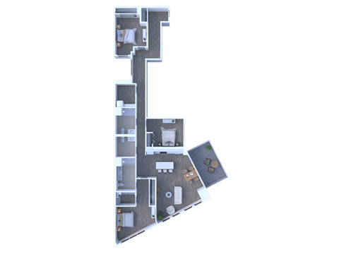 Floor plan for 3 beds, 2.5 baths, 1869 sqft