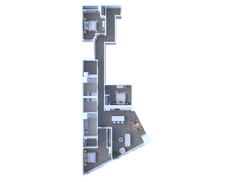 Floor plan for 3 beds, 2.5 baths, 1869 sqft