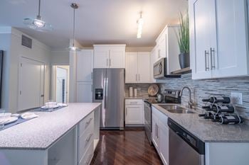 Sleek stainless-steel appliance package