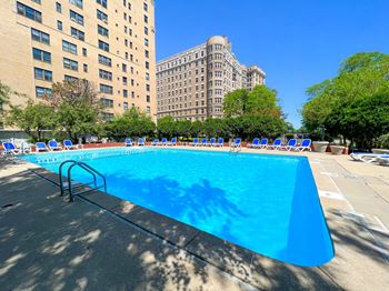 Outdoor heated swimming pool