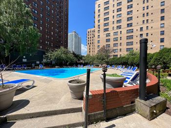 Outdoor heated swimming pool