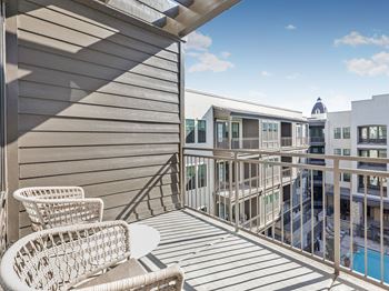 Select apartments feature a private patio or balcony