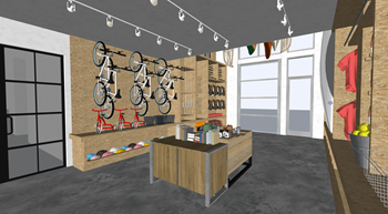 Trailblazing aventure hub amenity featuring complimentary outdoor equipment including bikes, paddleboards, kayaks, camping equipment, and car racks