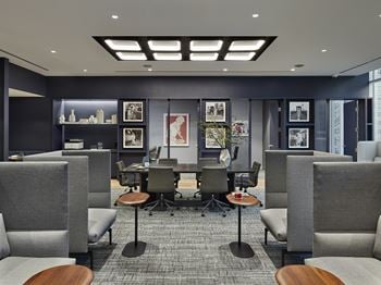 Comfortable co-workspace including an executive conference room, breakout rooms, and individual work pods