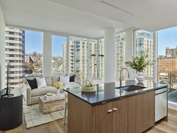 Kitchen islands in select residences
