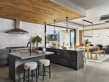 Chef-inspired kitchen with dining area