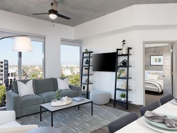 Phoenix apartment for rent - an open living room with a couch and a table