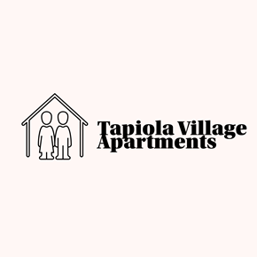 Farmington Hills townhouse for rent - A logo for Tapiola Village Apartments showing a house with two people in it.