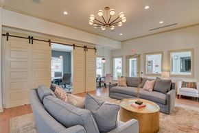 Augusta apartment for rent - Lounge with chandelier in MacArthur Park clubhouse at MacArthur Park, Augusta, GA 30909