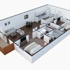 Floor plan for 2 beds, 2 baths, 1048 sqft