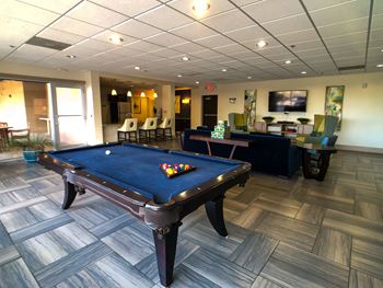 Game room with billiards