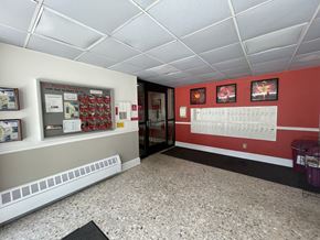 Milwaukee apartment for rent - a room with a red wall and a white ceiling