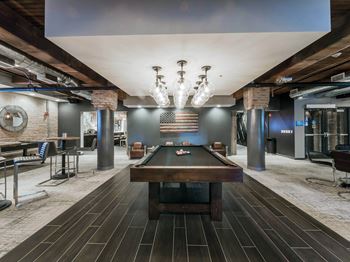 Lofts at river east apartments game room