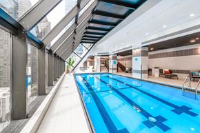 Chicago apartment for rent - a large indoor swimming pool with a glass ceiling chicago apartment
