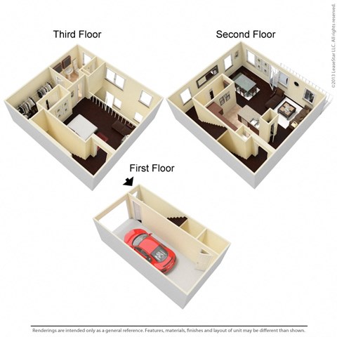 Floor plan for 1 bed, 1.5 baths, 1160 sqft