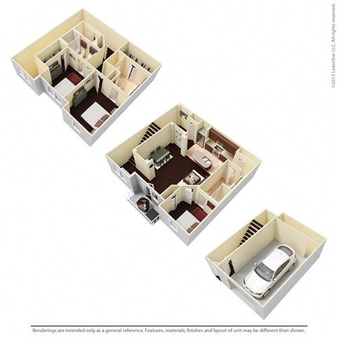 Floor plan for 3 beds, 3 baths, 1712 sqft