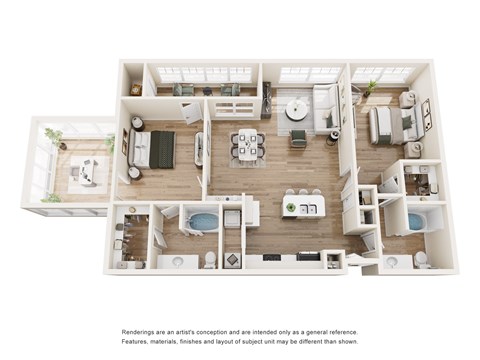 Floor plan for 2 beds, 2 baths, 1474 sqft