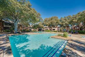 Fort Worth apartment for rent - swimming pool surrounded by houses at Southern Oaks, Fort Worth, 76132
