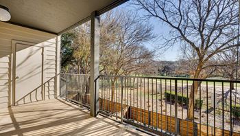 Private balcony overlooking park and open green space