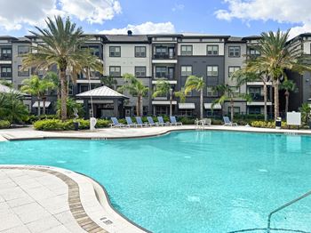 Expansive, zero entry swimming pool