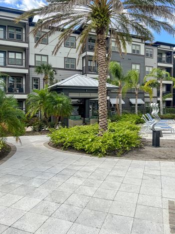 Sun deck with cabanas