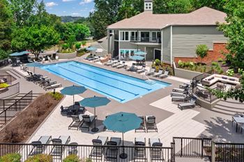Olympic-sized swimming pool with sundeck