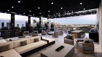 Sky lounge overlooking the city