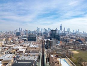 Chicago apartment for rent - a view of the skyline from the top of a skyscraper