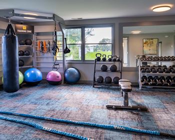 Expansive 24 hour health and fitness center