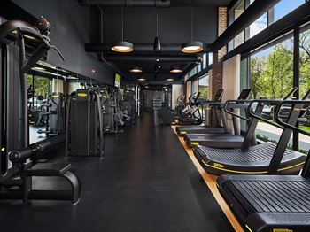 Expansive fitness center with technogym equipment