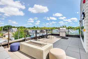 Rooftop patio with outdoor grill
