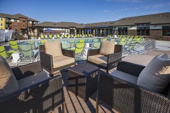 Exteriors social spaces near pool