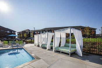 Exteriors pool side cabanas