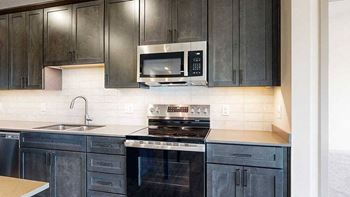 Two-bed timber (#332) - kitchen microwave & range