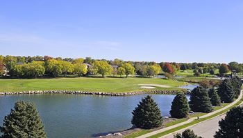East golf course and pond view