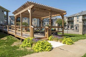 Pergola with lounge seating