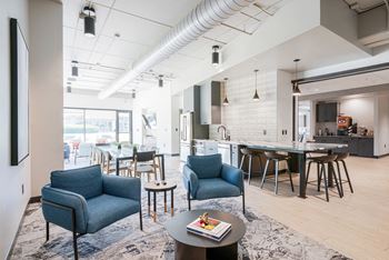 First floor entertainment suite with tv, high-speed internet, and areas to work from home