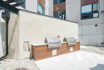 Two poolside grills
