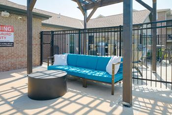 Sundeck with lounge chairs and outdoor games