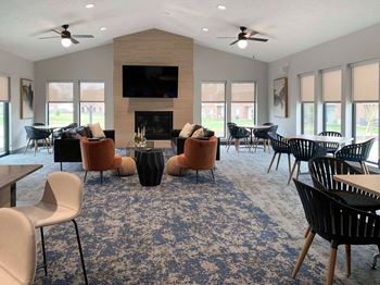 Clubhouse lounge areas and seating spaces