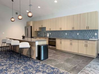 Clubhouse kitchen with seating