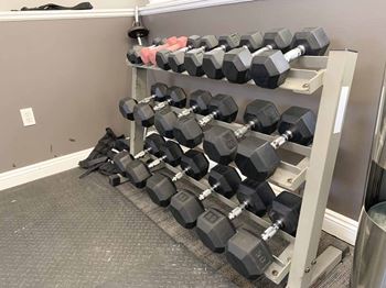 Free weights in our community gym