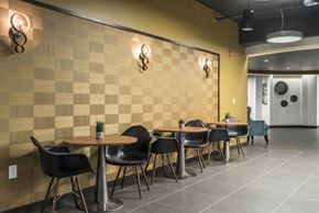 Omaha apartment for rent - Clubhouse interior with study desks at The Conrad near UNMC in Omaha NE
