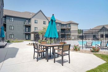The knock - pool - courtyard seating