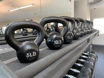 Free weights in the fitness center