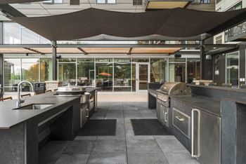 Exteriors dual grills as an outdoor amenity.
